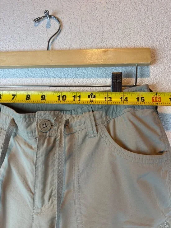 The North Face Convertible Hiking Pants Womens US 8 Khaki Zip Off Nylon Camping - Picture 8 of 12